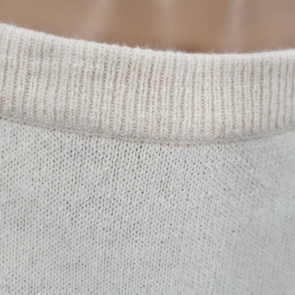 90s Vintage Silk and Angora Sweater Knit Skirt White Ivory - Picture 4 of 11